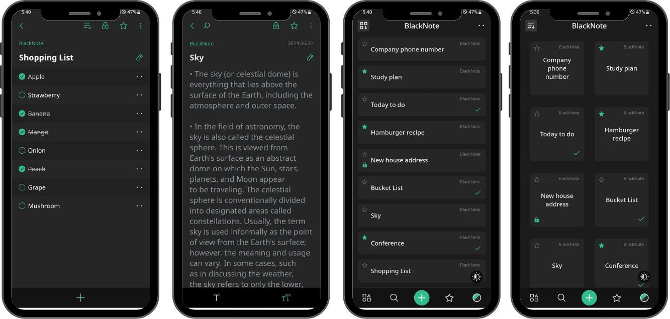 تحميل المفكرة ملحوظة 2025 BlackNote APK مجاناً لنظام أندرويد 1